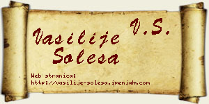 Vasilije Soleša vizit kartica